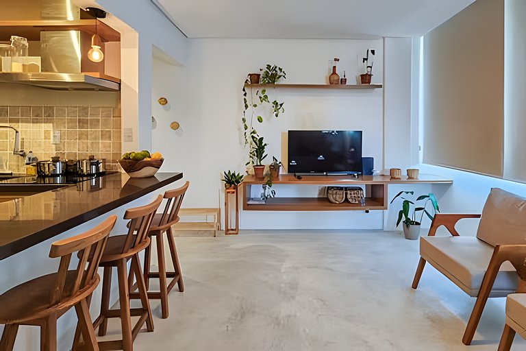 Apto na Barra com Ar Condicionado a 500m da Praia